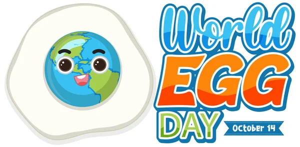 World Egg Day Poster Illustration — Vetor de Stock