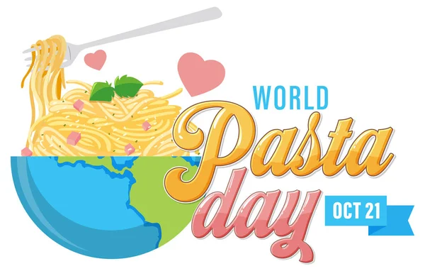 World Pasta Day Banner Design Illustration — Vector de stock
