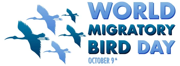 World Migratory Bird Day Banner Template Illustration — Vetor de Stock
