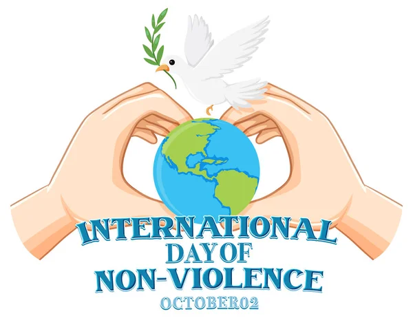 International Day Non Violence Poster Design Illustration — Stock Vector
