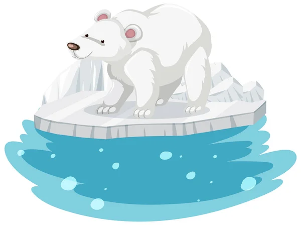 Polar Bear Ice Sheet Illustration — Stockvector