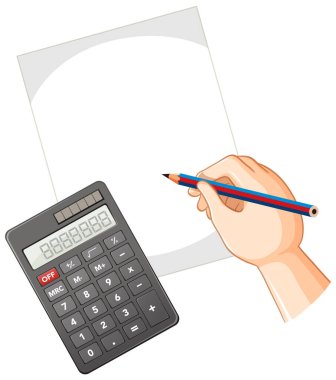 Isolated calculator with icons illustration