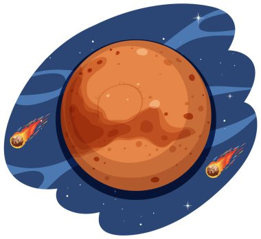 Mars planet in the space illustration