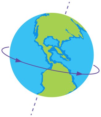 Spinning globe isolated vector illustration