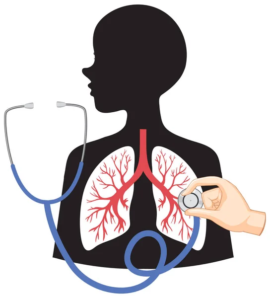 Lungs Human Icon Vector Illustration — Stock vektor