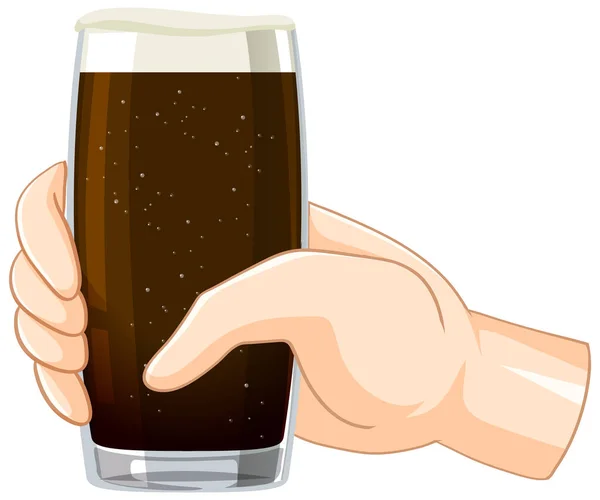 Hand Holding Cola Soda Drink Illustration — 图库矢量图片
