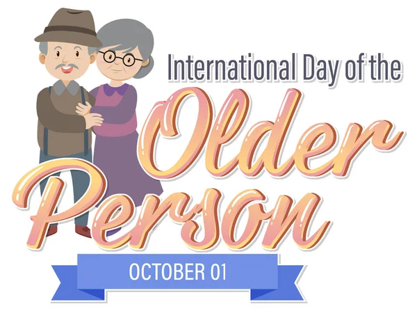 International Day Older Persons Poster Illustration — Stockvector