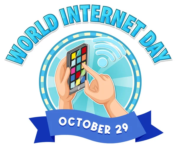 World Internet Day Banner Design Illustration — 图库矢量图片