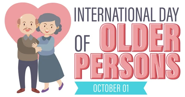 International Day Older Persons Poster Illustration — Stockvector