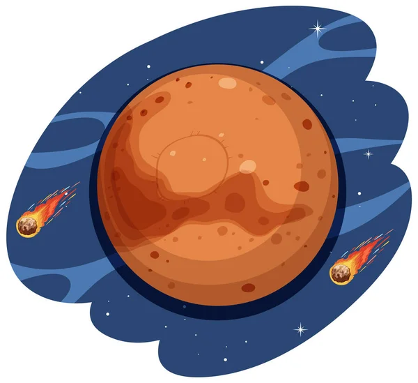 Mars Planet Space Illustration — Stok Vektör