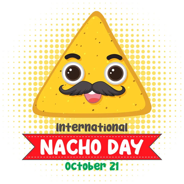 International Nacho Day Banner Design Illustration — 스톡 벡터