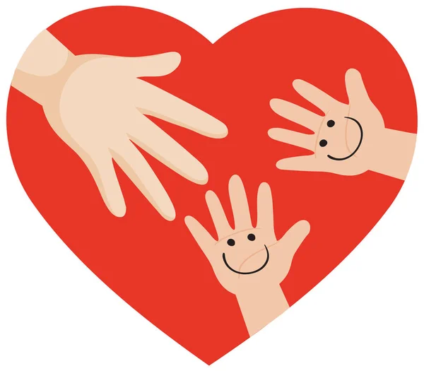 Raising Human Hands Heart Illustration — Stockvector