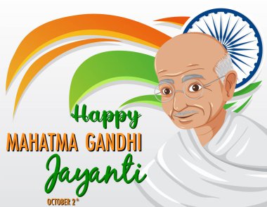 Mahatma Gandhi Jayanti Günü Posteri illüstrasyonu