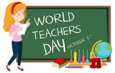 World Teachers Day Poster Design illustration