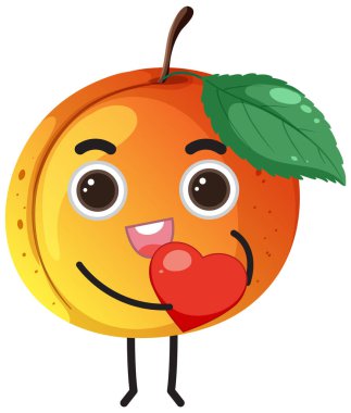 Peach with cute face cartoon character illustration