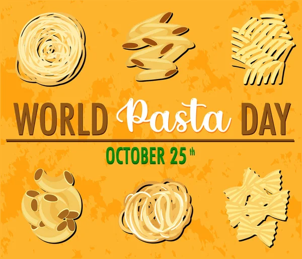 World Pasta Day Banner Design Illustration — Stockový vektor
