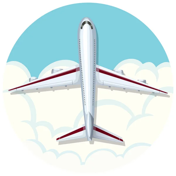 Airplane Circle Icon Isolated Illustration — Archivo Imágenes Vectoriales