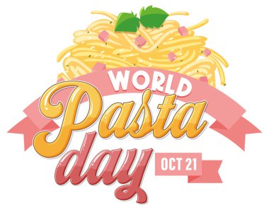 Dünya Makarna Günü Bayrak Tasarımı illüstrasyonu