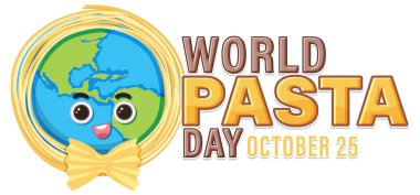 Dünya Makarna Günü Bayrak Tasarımı illüstrasyonu