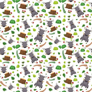 Şirin yaban domuzu desensiz resimleme