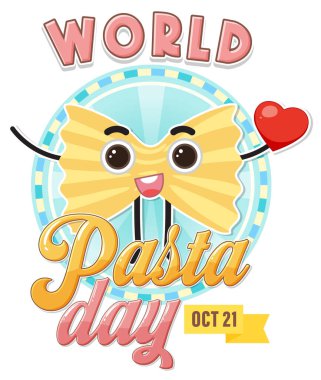 Dünya Makarna Günü Bayrak Tasarımı illüstrasyonu