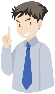 Business man in flat cartoon style illustration