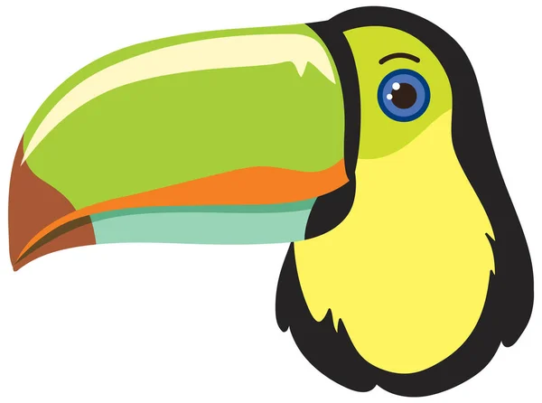 Mignon Toucan Tête Illustration Style Plat — Image vectorielle