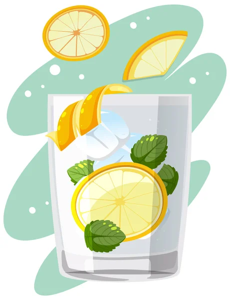 Mojito Cocktail Glas Illustratie — Stockvector
