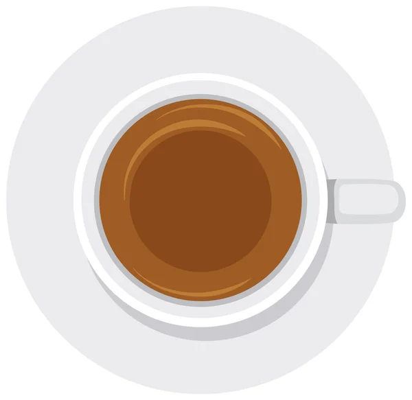 咖啡杯图解的顶部视图 — 图库矢量图片