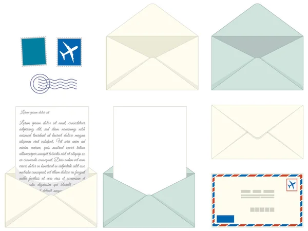 Set Different Envelopes Illustration — Vettoriale Stock