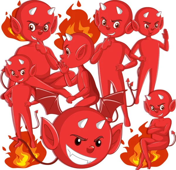 Diablo Malvado Personaje Dibujos Animados Sobre Fondo Blanco Ilustración — Vector de stock