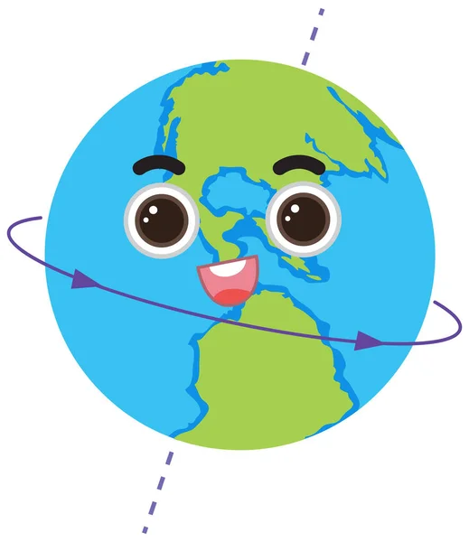 Earth Planet Cartoon Character Illustration — Vector de stock