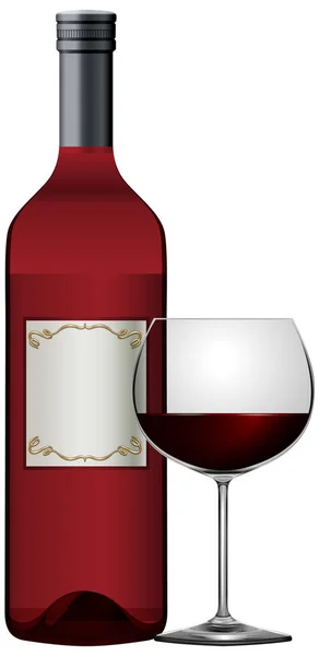 Wine Bottle Glass Isolated Illustration — Vector de stock