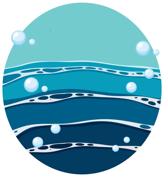 Ωκεανό Κύμα Στρογγυλό Σχήμα Εικονογράφηση — Διανυσματικό Αρχείο