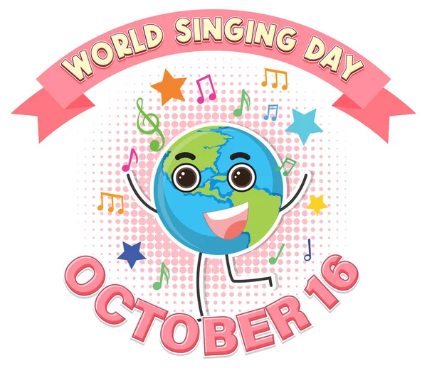 World Singing Day Banner Illustration — Stock Vector