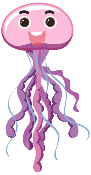 Jellyfish Cartoon Style Illustration — Vetor de Stock