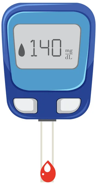 Blood Glucose Monitoring Device Illustration — 图库矢量图片