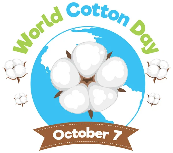 World Cotton Day Banner Illustration — Image vectorielle