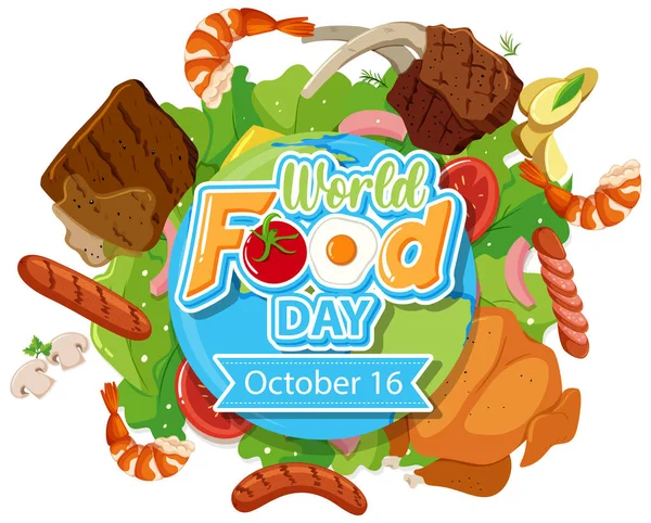 Světový Den Potravin Plakát Design Ilustrace — Stockový vektor