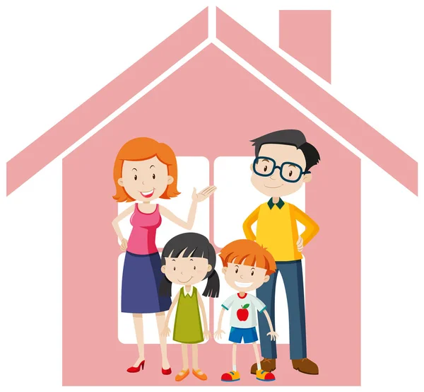 Happy Family Home Icon Illustration — Vector de stock
