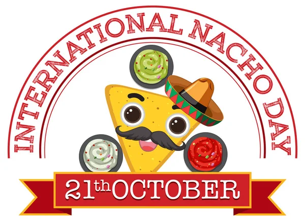 International Nacho Day Poster Design Illustration — Stock vektor