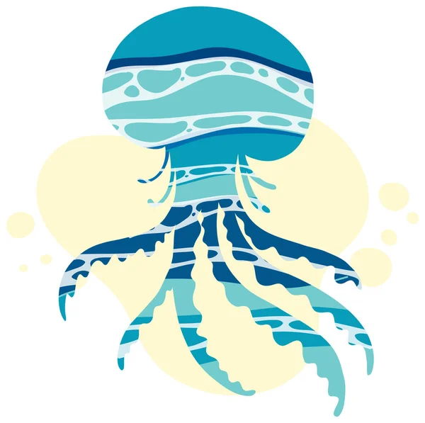 Jellyfish Cartoon Style Illustration - Stok Vektor