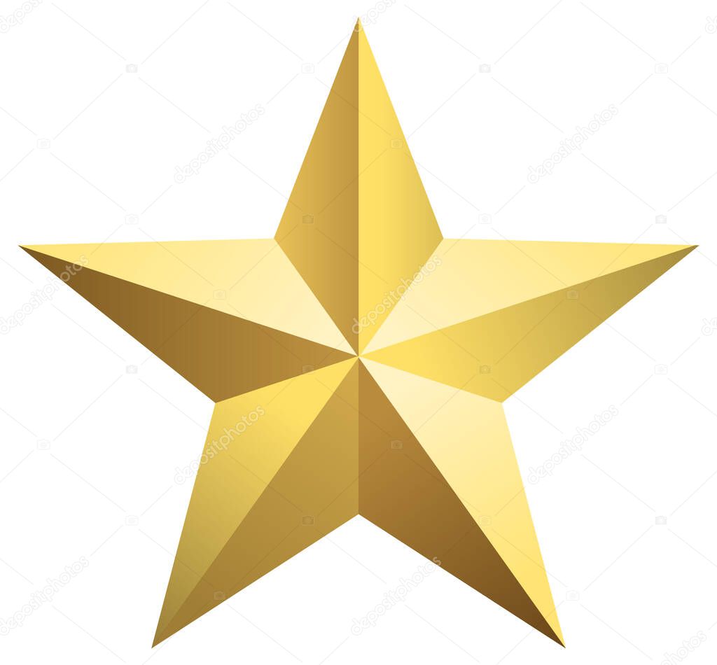 3D metal star isolated illustration