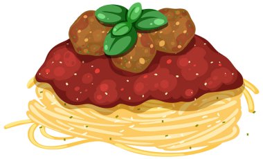 Spaghetti pasta with bolognese sauce illustration