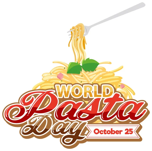 World Pasta Day Poster Design Illustration — Stockový vektor