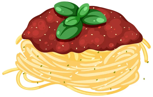 Spaghetti Pasta Bolognese Sauce Illustration — Vetor de Stock