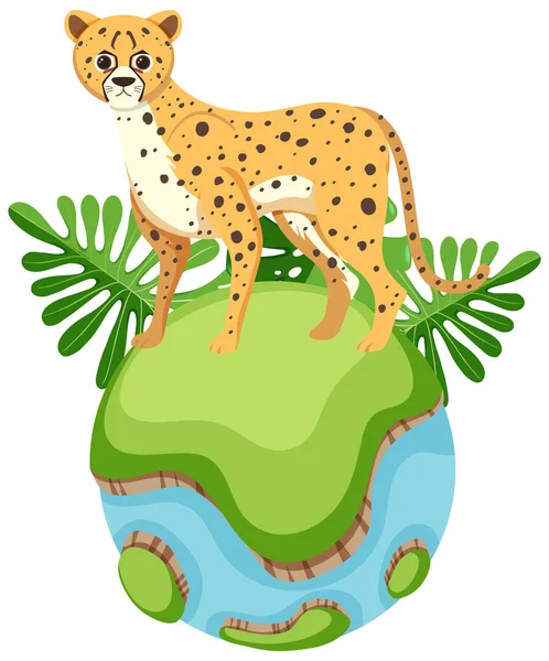 December Cheetah Day Icon White Background Illustration — 스톡 벡터
