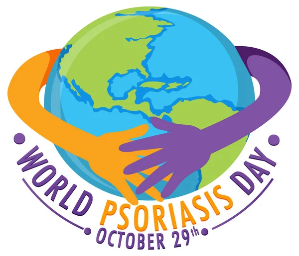 World Psoriasis Day Banner Design Illustration — Stock Vector