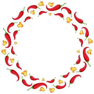 Round chili frame template illustration
