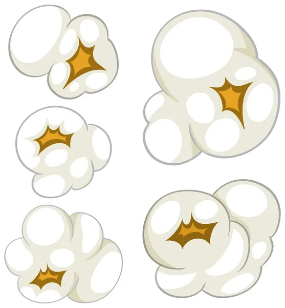 Set Different Shapes Popcorn Illustration — Stok Vektör